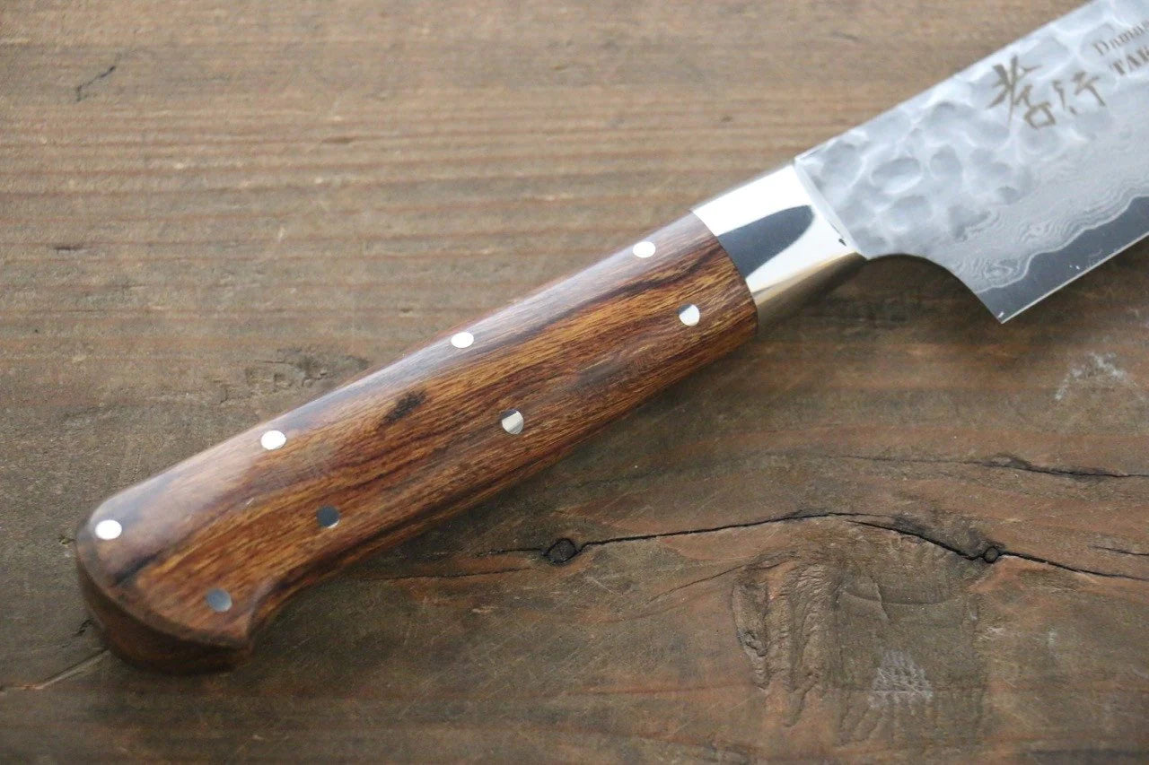 Sakai Takayuki VG10 33 ชั้น ดามัสกัส มีดเลาะเอ็น Sujihiki มีดทำครัวญี่ปุ่น 240mm ด้ามต้นไอรอนวูดทะเลทราย