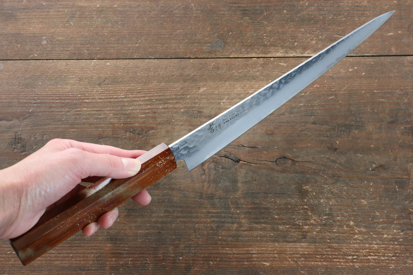 Sakai Takayuki VG10 ดามัสกัส 33 ชั้น มีดเลาะเอ็น Sujihiki มีดทำครัวญี่ปุ่น 240mm ด้ามไม้โอ๊กเคลือบ (Seiren)