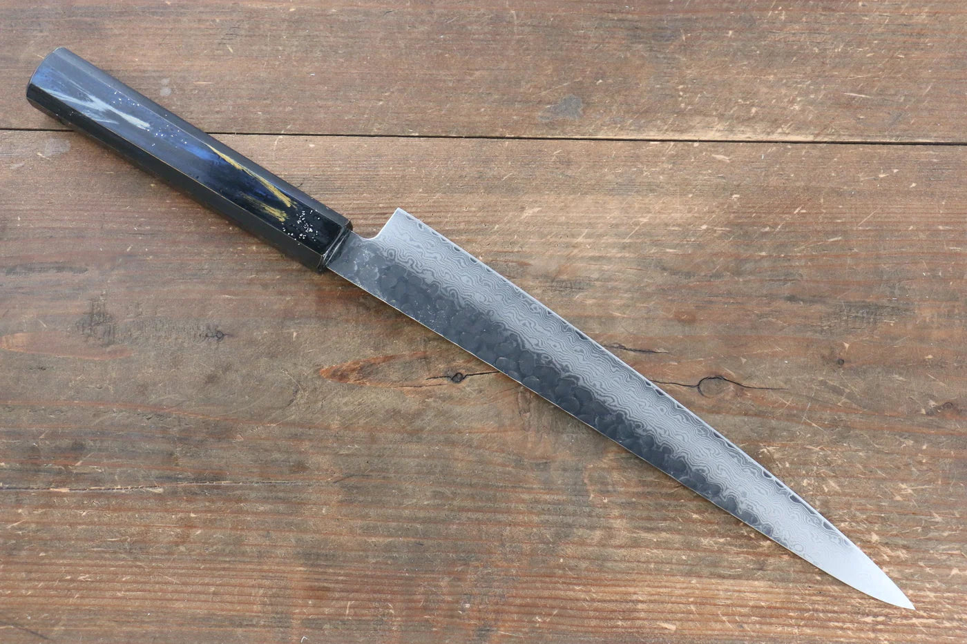 Sakai Takayuki VG10 ดามัสกัส 33 ชั้น มีดเลาะเอ็น Sujihiki มีดทำครัวญี่ปุ่น 240mm ด้ามไม้โอ๊กเคลือบ (Saiseki)