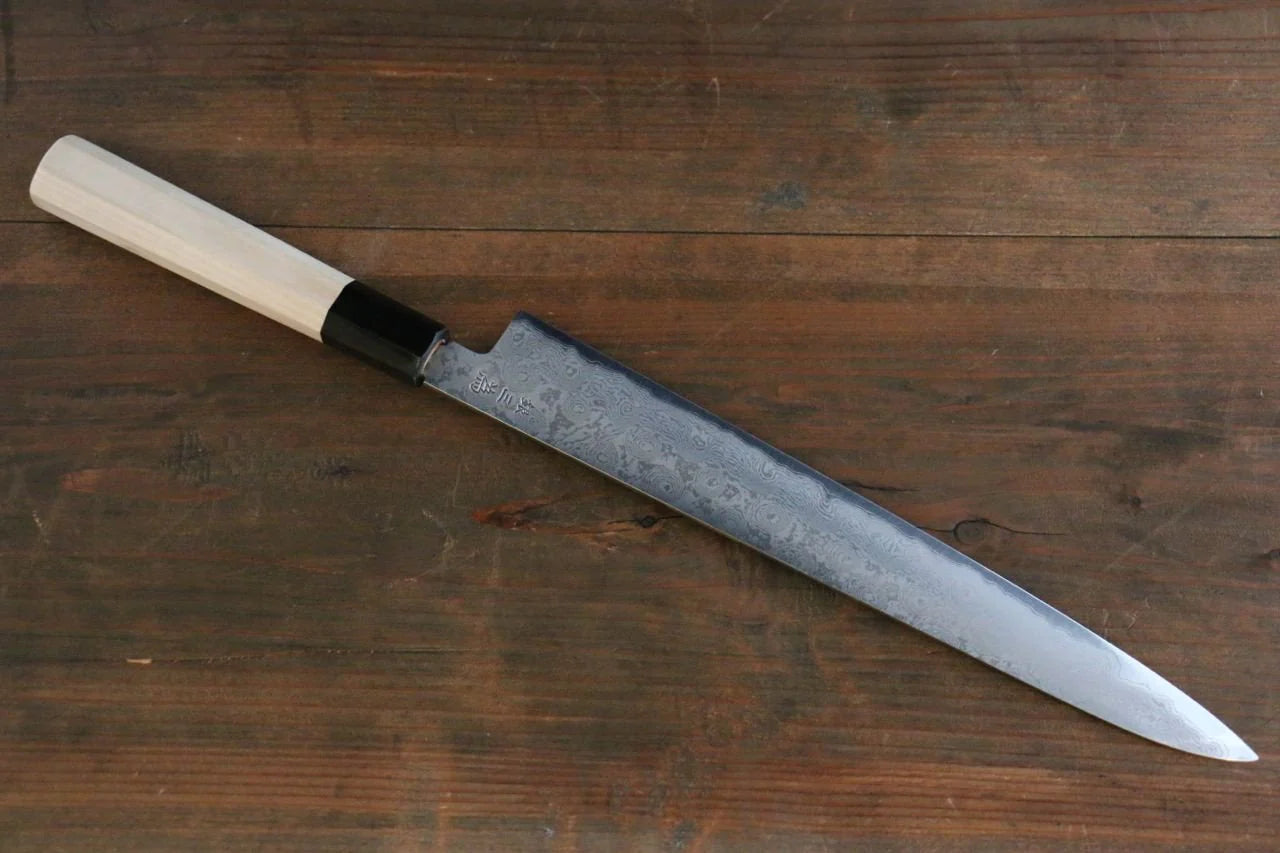 Sakai Takayuki Silver Steel No.3 (เหล็กเงิน No.3) ดามัสกัส มีดเลาะเอ็น Sujihiki มีดทำครัวญี่ปุ่น 270mm