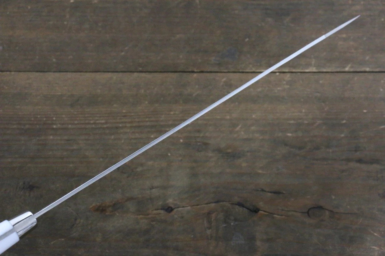 Takeshi Saji SRS13 ดามัสกัส ลายค้อนตี มีด Kengata Gyuto มีดทำครัวญี่ปุ่น 240mm ด้ามหินสีขาว