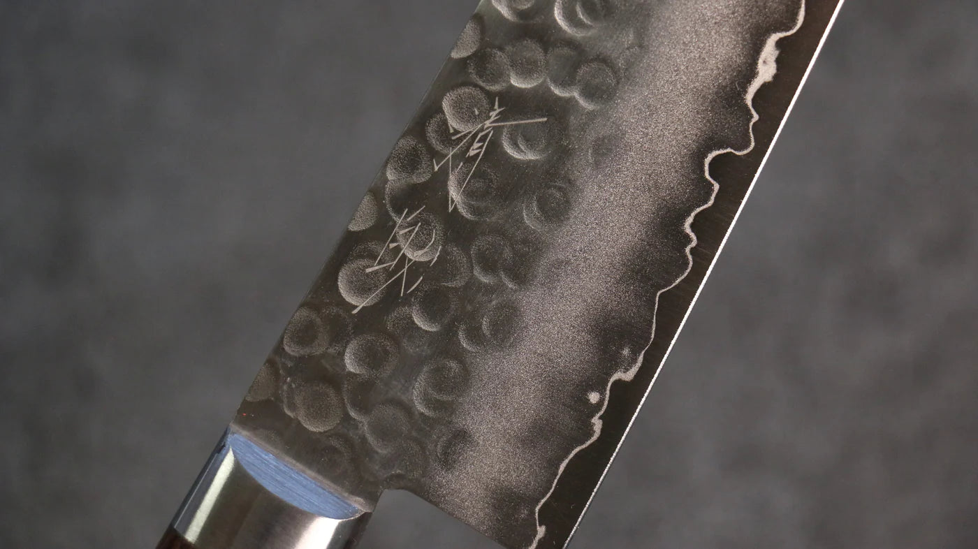 Seisuke Swedish Steel-stn (เหล็กสวีเดน stn) ลายค้อนตี มีดกิวโตะ Gyuto มีดทำครัวญี่ปุ่น 180mm ด้ามมะฮอกกานี