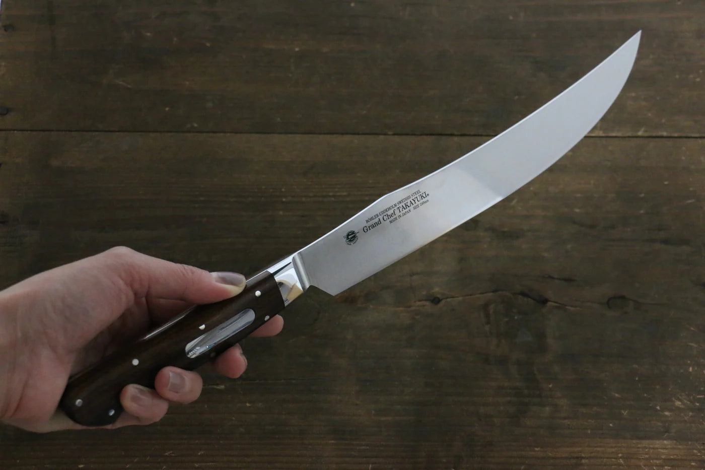 Sakai Takayuki สเเตนเลส มีดเเกะสลัก มีดทำครัวญี่ปุ่น 240mm