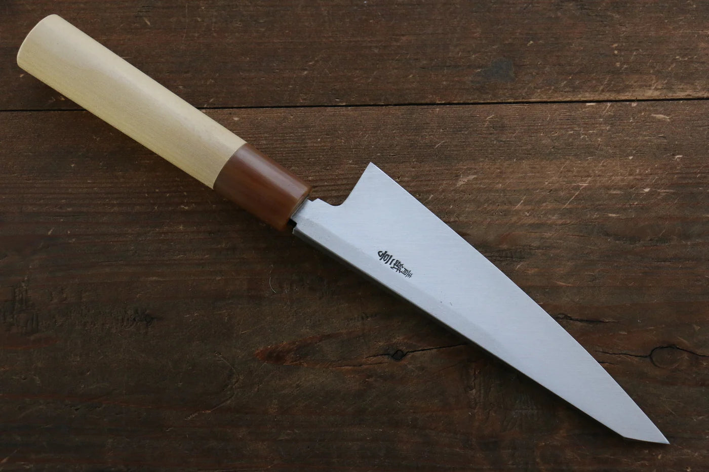 Hideo Kitaoka Blue Steel (บลูสตีล) No.2 ดามัสกัส มีดเลาะกระดูก Honesuki มีดทำครัวญี่ปุ่น 150mm ด้ามต้นเเมกโนเลีย