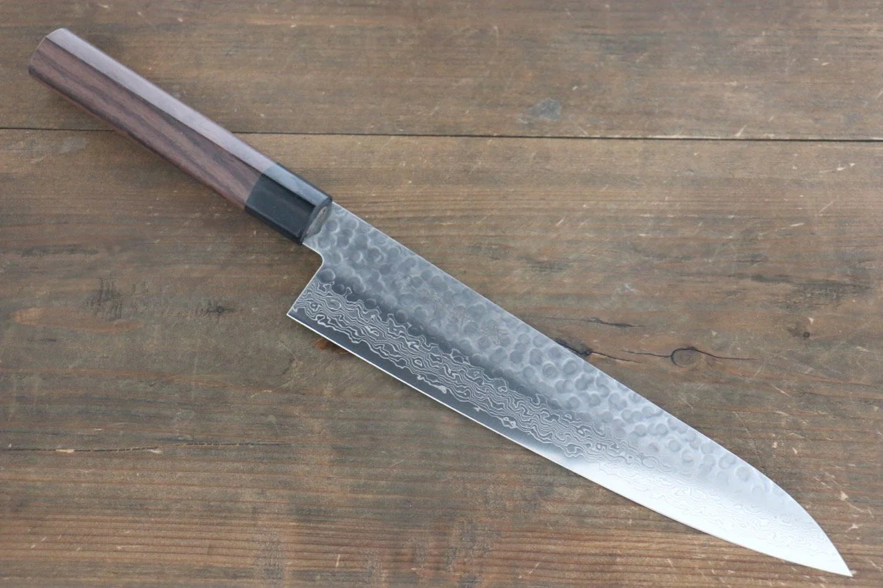 Sakai Takayuki AUS10 ดามัสกัส 45 ชั้น มีดกิวโตะ Gyuto มีดทำครัวญี่ปุ่น 240mm ด้ามไม้พะยูง