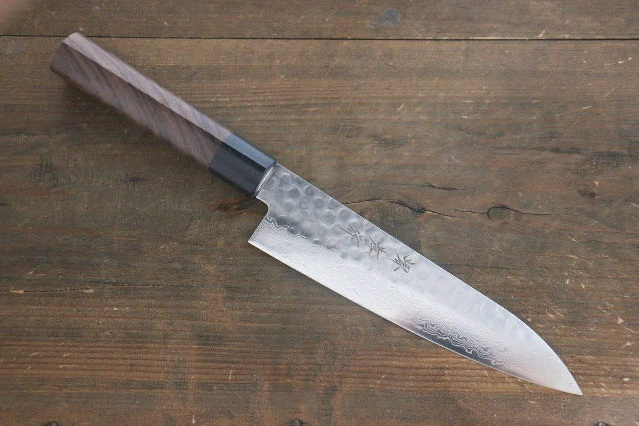 Sakai Takayuki AUS10 ดามัสกัส 45 ชั้น มีดกิวโตะ Gyuto มีดทำครัวญี่ปุ่น 180mm ด้ามไม้พะยูง
