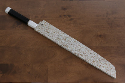 Sakai Takayuki Kageuchi Water Quenching Honyaki White Steel (เหล็กกล้าขาว) No.2 ขัดขึ้นเงากระจก มีด Sakimaru Yanagiba มีดทำครัวญี่ปุ่น 300mm ด้ามไม้มะเกลือ (ประดับห่วงคู่เขาควาย) มีฝัก (ปลอก) มีด