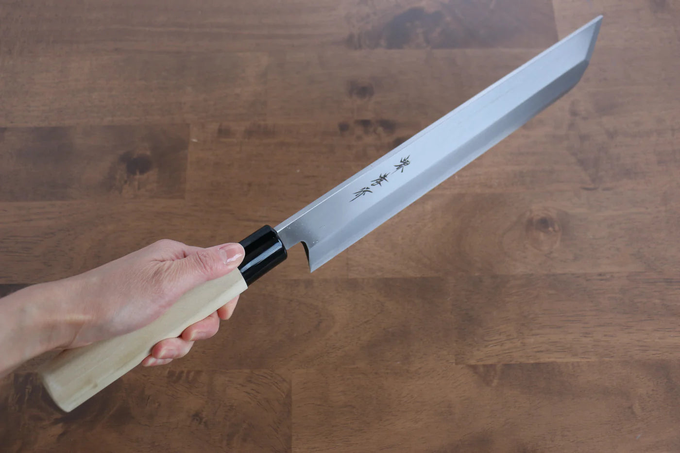 Sakai Takayuki Kasumitogi White Steel (เหล็กกล้าขาว) มีด Hamokiri มีดทำครัวญี่ปุ่น 300mm ด้ามต้นเเมกโนเลีย
