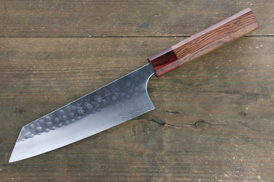 Yoshimi Kato Silver Steel No.3 (เหล็กเงิน No.3) ลายค้อนตี มีดสำหรับการใช้งานได้ทั่วไป Bunka มีดทำครัวญี่ปุ่น 165mm ด้ามฮอนดูรัสแดง