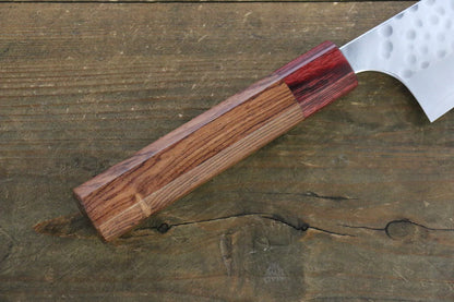 Yoshimi Kato Silver Steel No.3 (เหล็กเงิน No.3) ลายค้อนตี มีดสำหรับการใช้งานได้ทั่วไป Bunka มีดทำครัวญี่ปุ่น 165mm ด้ามฮอนดูรัสแดง