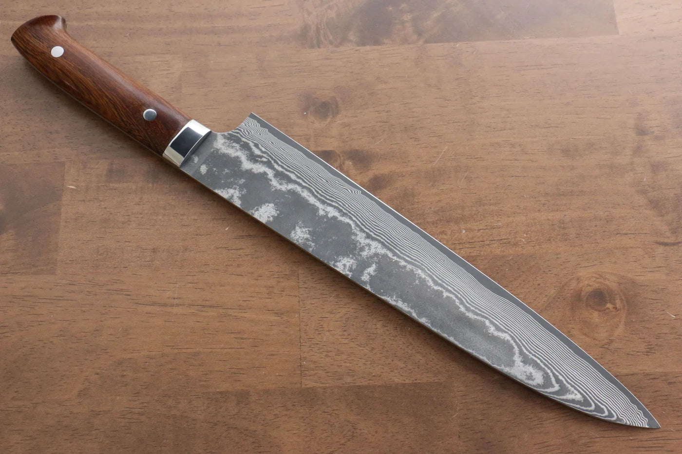 Takeshi Saji R2/SG2 ดามัสกัสดำ มีดกิวโตะ Gyuto มีดทำครัวญี่ปุ่น 270mm ด้ามต้นไอรอนวููด