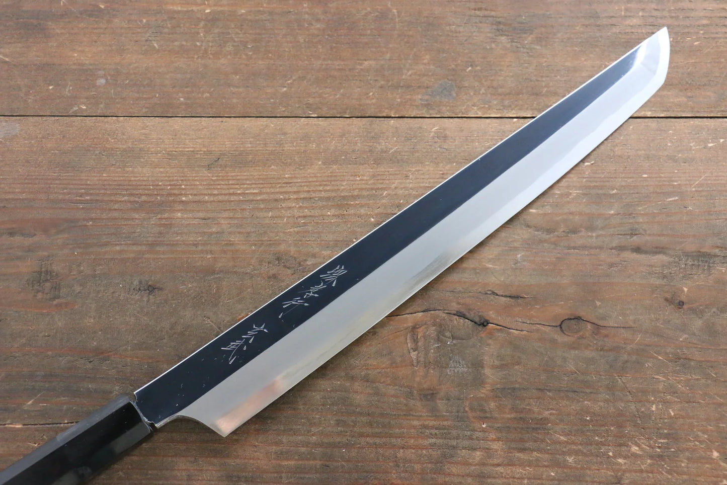 Sakai Takayuki Genbu Blue Steel (บลูสตีล) No.2 ขัดขึ้นเงากระจก มีด Sakimaru Yanagiba มีดทำครัวญี่ปุ่น 300mm ไม้มะเกลือด้าม