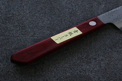 Seisuke Blue Super (บลูซุปเปอร์สตีล) ลายค้อนตี มีดขนาดเล็ก  Petty มีดทำครัวญี่ปุ่น 150mm ด้ามไม้ Pakka wood สีแดง