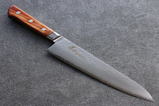 Sakai Takayuki VG5 ลายค้อนตี มีดกิวโตะ Gyuto มีดทำครัวญี่ปุ่น 210mm ด้ามไม้ Pakka wood สีน้ำตาล