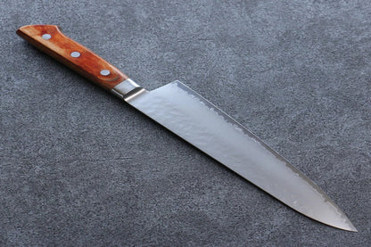 Sakai Takayuki VG5 ลายค้อนตี มีดกิวโตะ Gyuto มีดทำครัวญี่ปุ่น 210mm ด้ามไม้ Pakka wood สีน้ำตาล