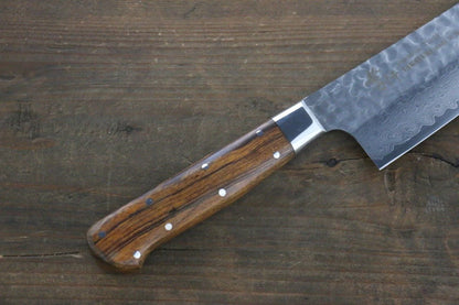 Sakai Takayuki VG10 33 ชั้น ดามัสกัส มีด Santoku มีดทำครัวญี่ปุ่น 180mm ด้ามต้นไอรอนวูดทะเลทราย
