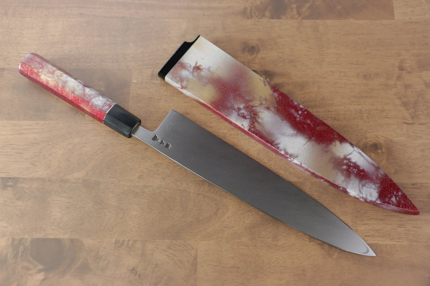 Sakai Takayuki Rinka Silver Steel No.3 (เหล็กเงิน No.3) ขัดขึ้นเงากระจก มีด Mioroshi Deba มีดทำครัวญี่ปุ่น 270mm เคลือบด้าม มีฝัก (ปลอก) มีด