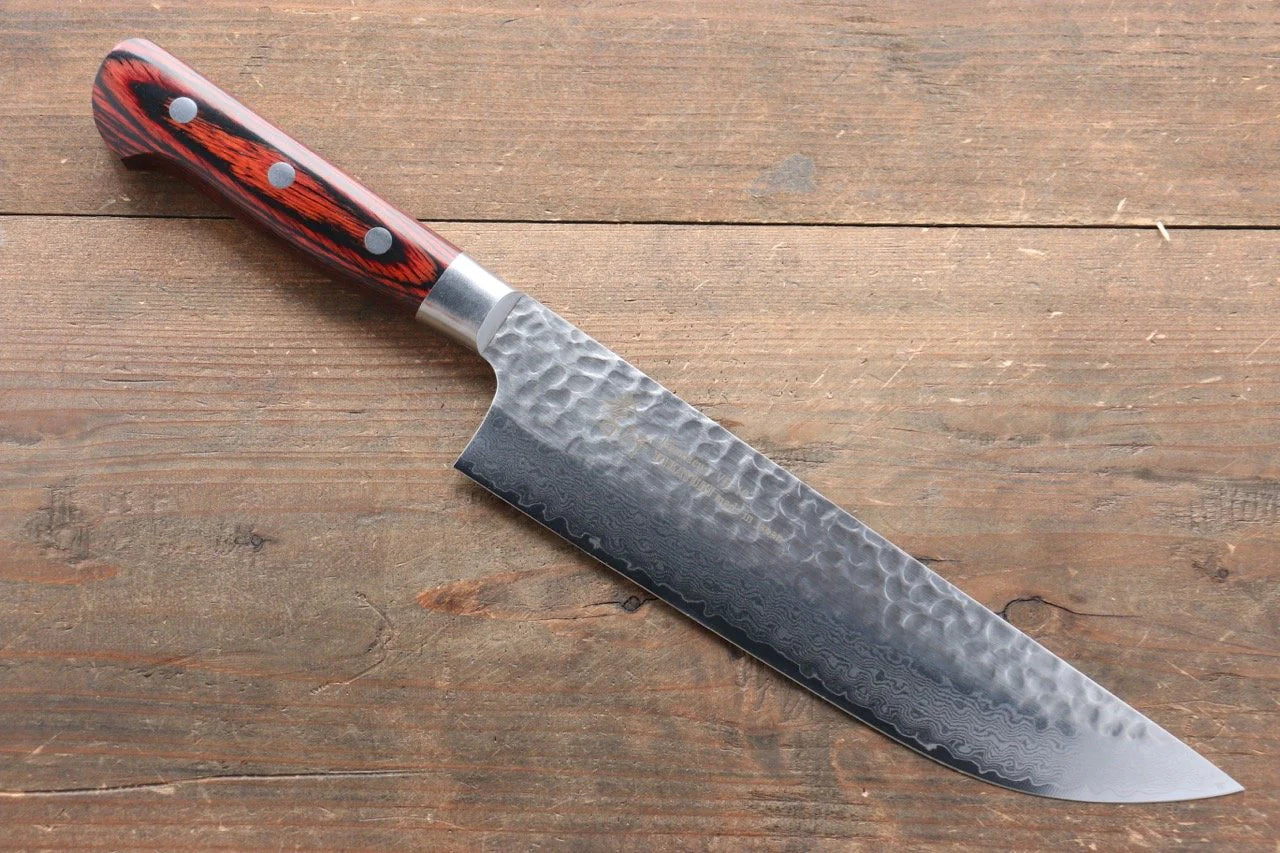 Sakai Takayuki VG10 33 ชั้น ดามัสกัส มีดเเล่เนื้อ Butcher มีดทำครัวญี่ปุ่น 210mm ด้ามไม้ Pakka wood มะฮอกกานี