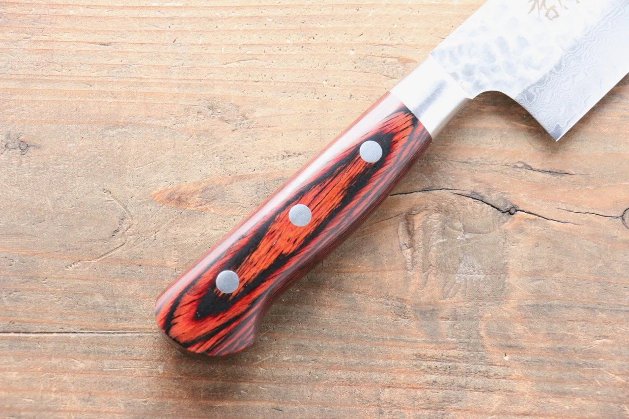 Sakai Takayuki VG10 33 ชั้น ดามัสกัส มีดเเล่เนื้อ Butcher มีดทำครัวญี่ปุ่น 210mm ด้ามไม้ Pakka wood มะฮอกกานี