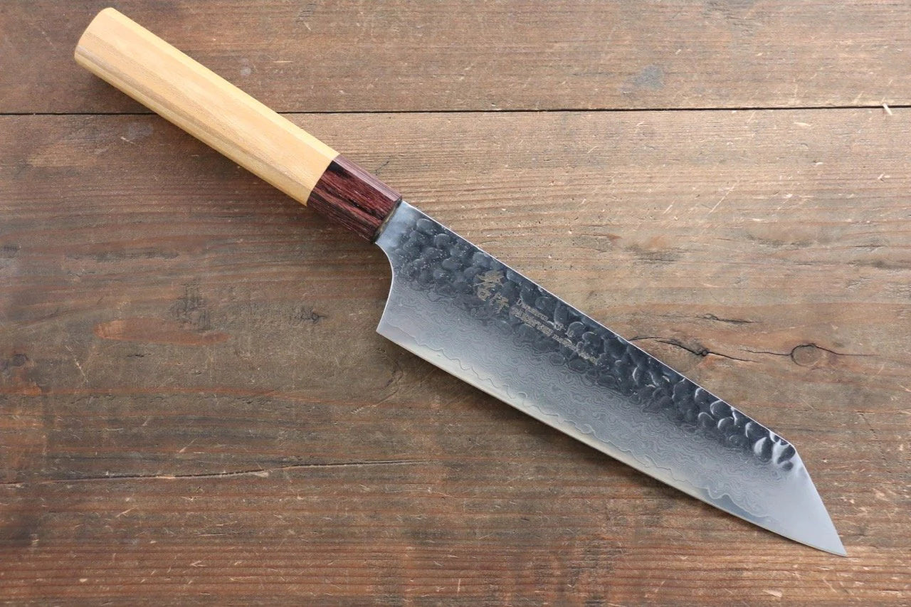Sakai Takayuki VG10 ดามัสกัส 33 ชั้น มีด Kengata Santoku มีดทำครัวญี่ปุ่น 160mm ด้ามต้นเซลโคว่าญี่ปุ่น (Japanese Elm)