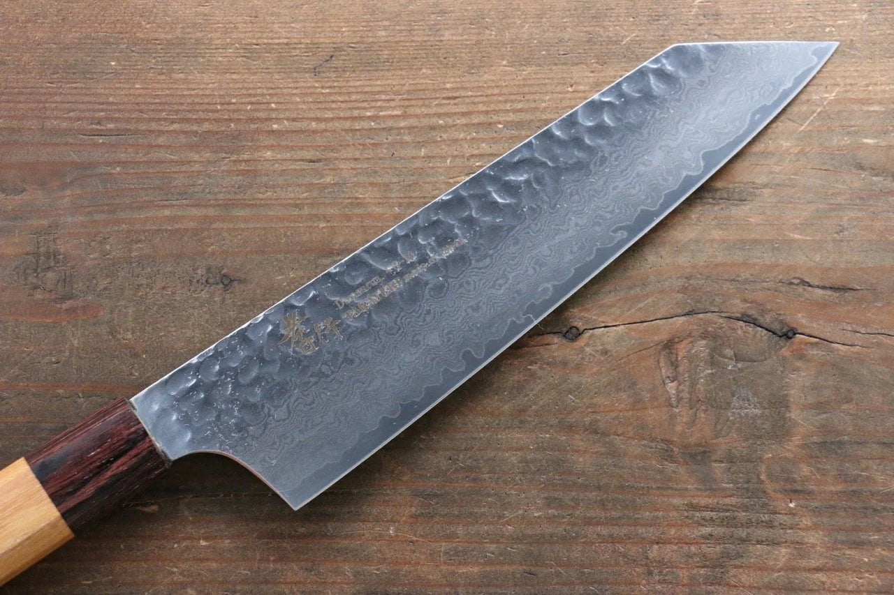 Sakai Takayuki VG10 ดามัสกัส 33 ชั้น มีด Kengata Santoku มีดทำครัวญี่ปุ่น 160mm ด้ามต้นเซลโคว่าญี่ปุ่น (Japanese Elm)