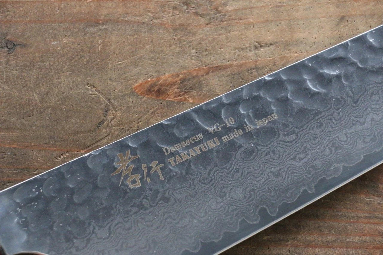 Sakai Takayuki VG10 ดามัสกัส 33 ชั้น มีด Kengata Santoku มีดทำครัวญี่ปุ่น 160mm ด้ามต้นเซลโคว่าญี่ปุ่น (Japanese Elm)