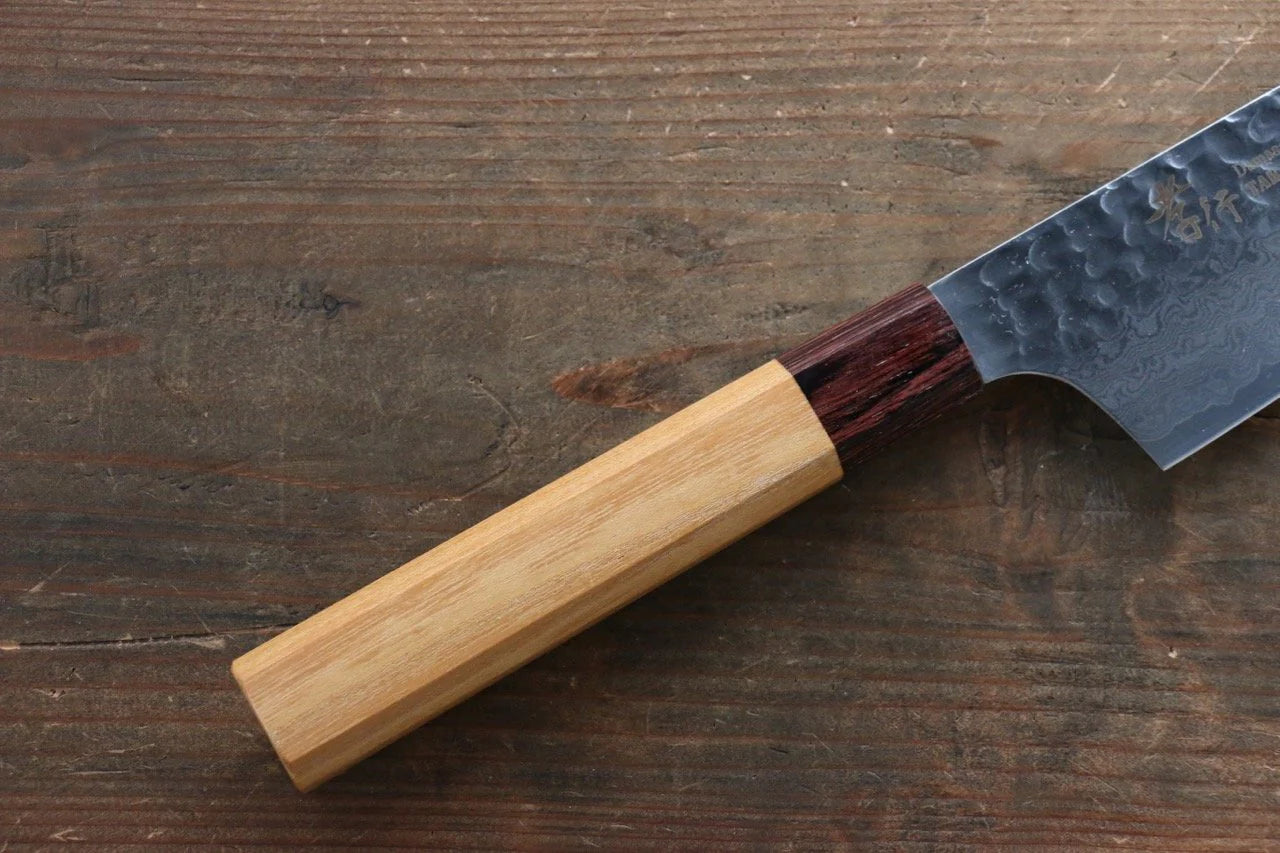 Sakai Takayuki VG10 ดามัสกัส 33 ชั้น มีด Kengata Santoku มีดทำครัวญี่ปุ่น 160mm ด้ามต้นเซลโคว่าญี่ปุ่น (Japanese Elm)