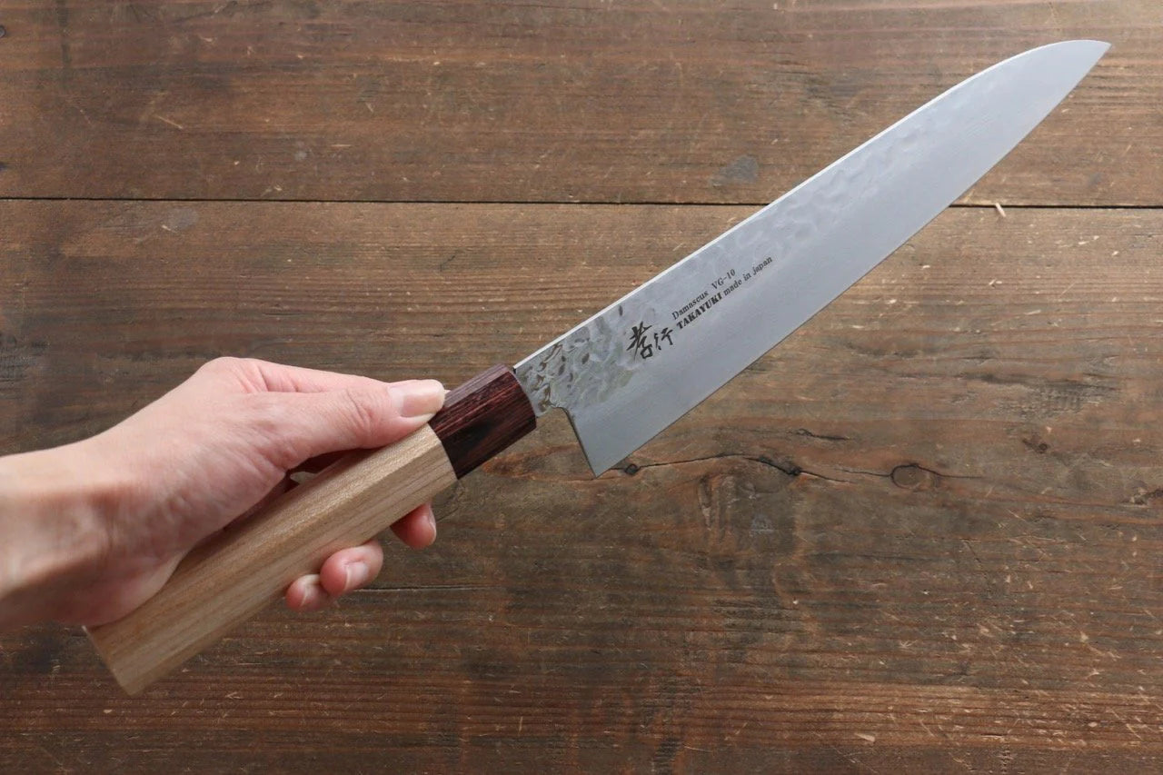 Sakai Takayuki VG10 ดามัสกัส 33 ชั้น มีดกิวโตะ Gyuto มีดทำครัวญี่ปุ่น 240mm ด้ามต้นเซลโคว่าญี่ปุ่น (Japanese Elm)