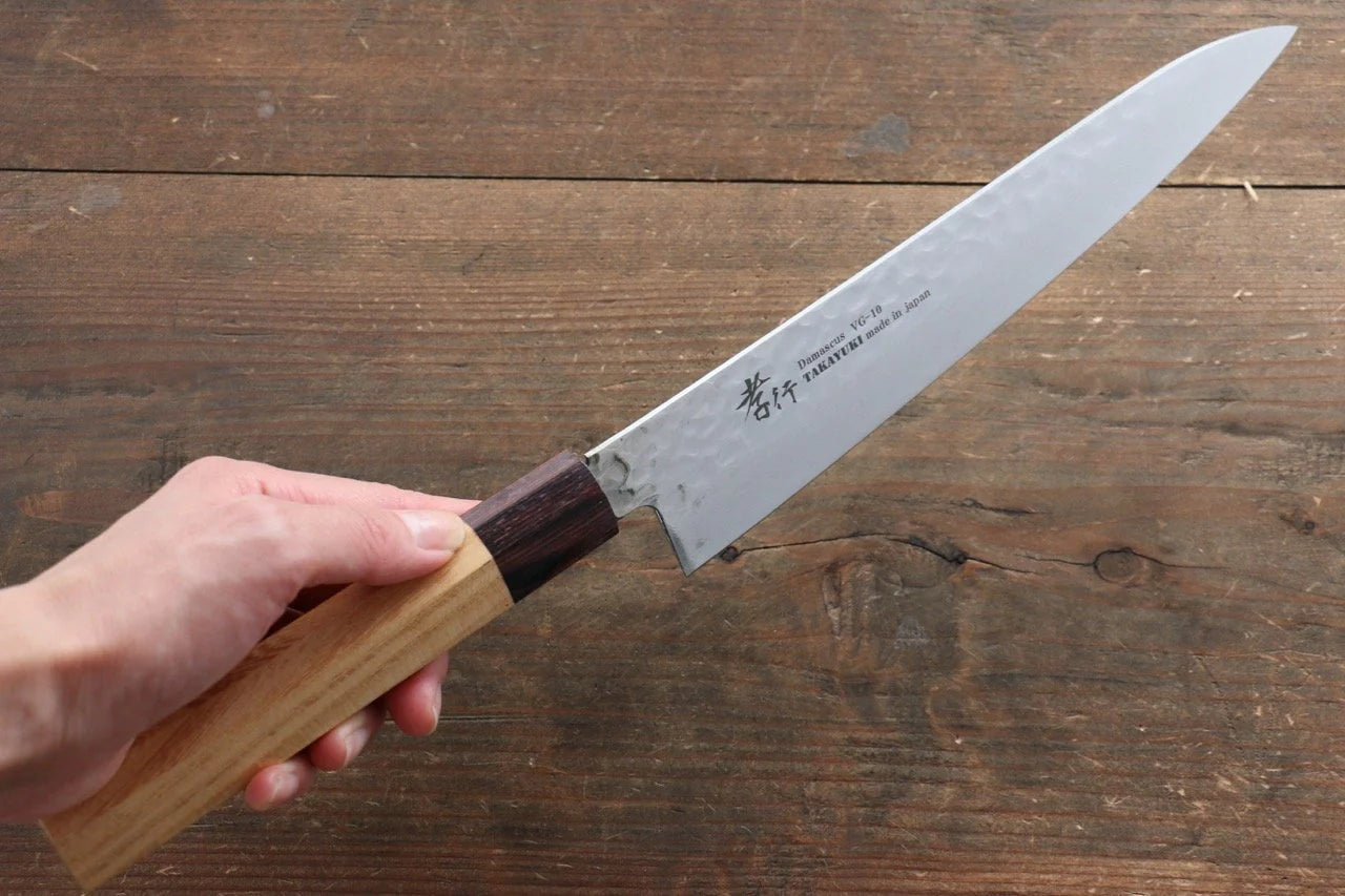 Sakai Takayuki VG10 ดามัสกัส 33 ชั้น มีดกิวโตะ Gyuto มีดทำครัวญี่ปุ่น 210mm ต้นเซลโคว่าญี่ปุ่น (Japanese Elm)ด้าม