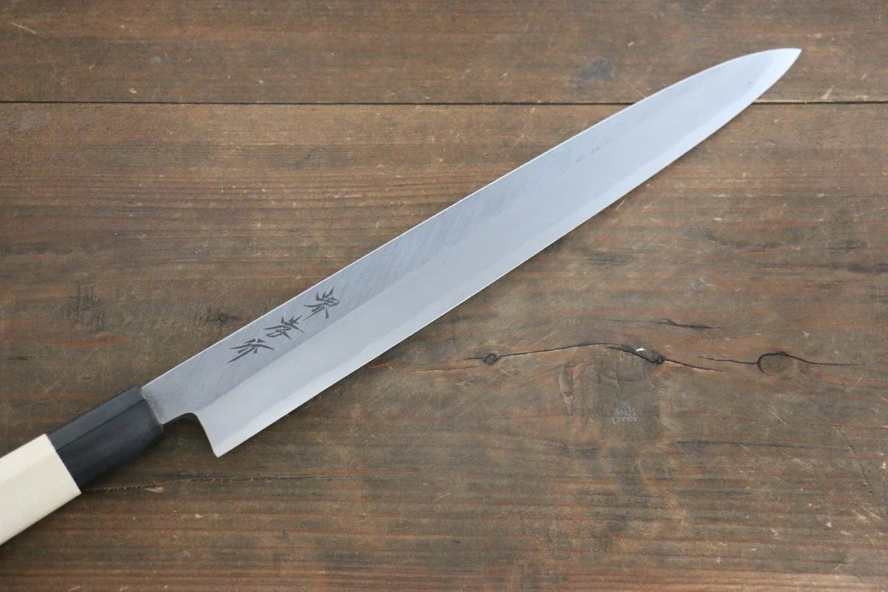 Sakai Takayuki Kasumitogi White Steel (เหล็กกล้าขาว) มีด Yanagiba มีดทำครัวญี่ปุ่น ด้ามต้นเเมกโนเลีย