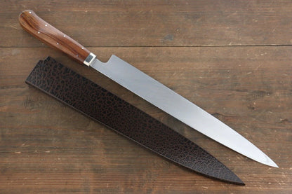 Sakai Takayuki โมลิบดินัม INOX มีด Yanagiba มีดทำครัวญี่ปุ่น ด้ามต้นไอรอนวูดทะเลทราย