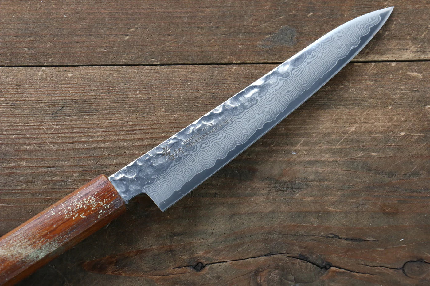 Sakai Takayuki VG10 ดามัสกัส 33 ชั้น มีดขนาดเล็ก  Petty มีดทำครัวญี่ปุ่น 150mm ด้ามไม้โอ๊กเคลือบ (Seiren)