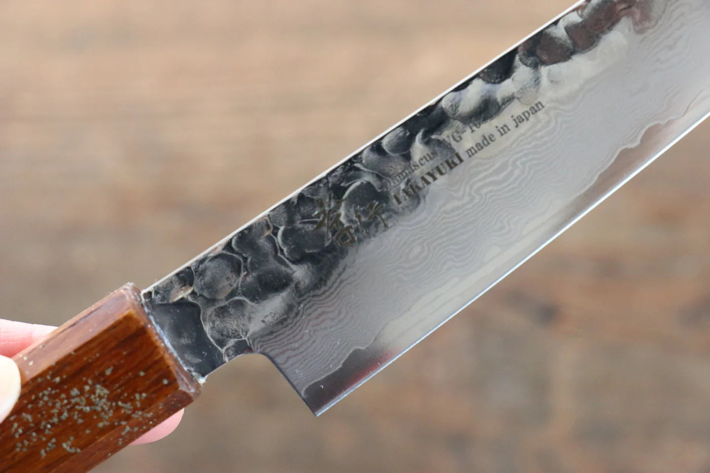 Sakai Takayuki VG10 ดามัสกัส 33 ชั้น มีดขนาดเล็ก  Petty มีดทำครัวญี่ปุ่น 150mm ด้ามไม้โอ๊กเคลือบ (Seiren)