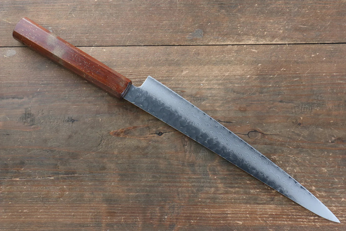 Sakai Takayuki VG10 ดามัสกัส 33 ชั้น มีดเลาะเอ็น Sujihiki มีดทำครัวญี่ปุ่น 240mm ด้ามไม้โอ๊กเคลือบ (Seiren)