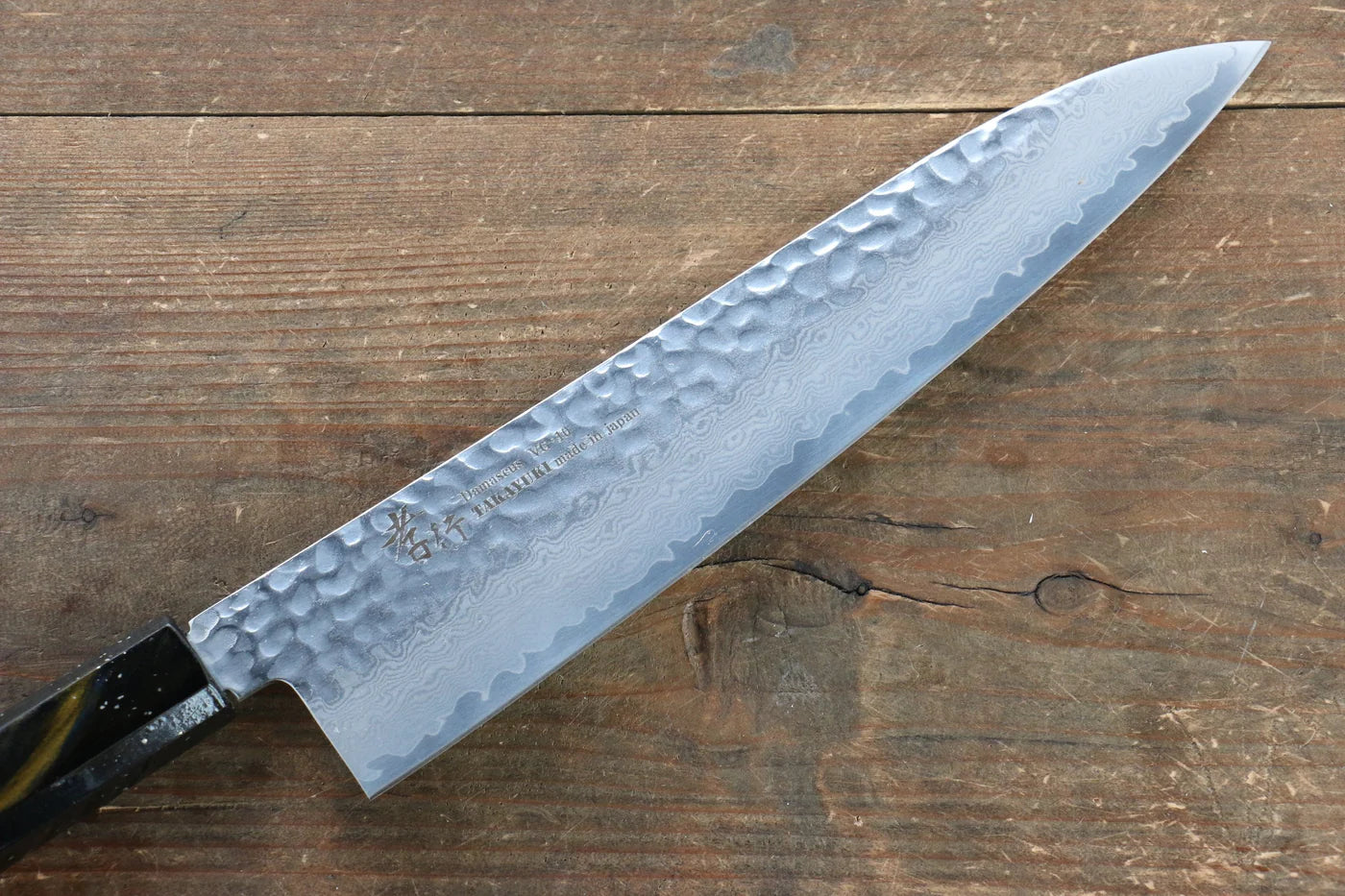 Sakai Takayuki VG10 ดามัสกัส 33 ชั้น มีดกิวโตะ Gyuto มีดทำครัวญี่ปุ่น 240mm ด้ามไม้โอ๊กเคลือบ (Saiu)