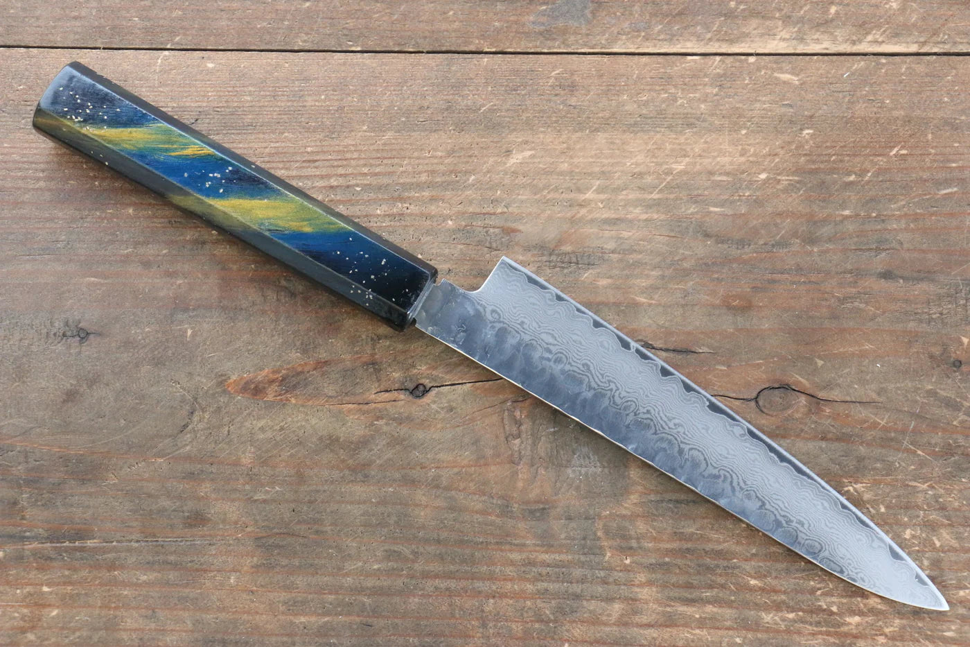 Sakai Takayuki VG10 ดามัสกัส 33 ชั้น มีดขนาดเล็ก  Petty มีดทำครัวญี่ปุ่น 150mm ด้ามไม้โอ๊กเคลือบ (Saiseki)