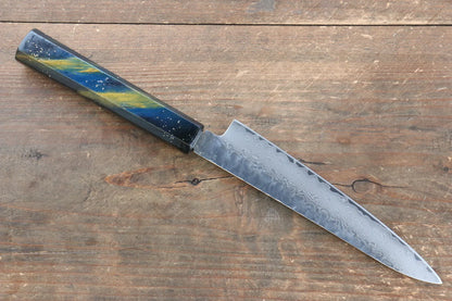 Sakai Takayuki VG10 ดามัสกัส 33 ชั้น มีดขนาดเล็ก  Petty มีดทำครัวญี่ปุ่น 150mm ด้ามไม้โอ๊กเคลือบ (Saiseki)