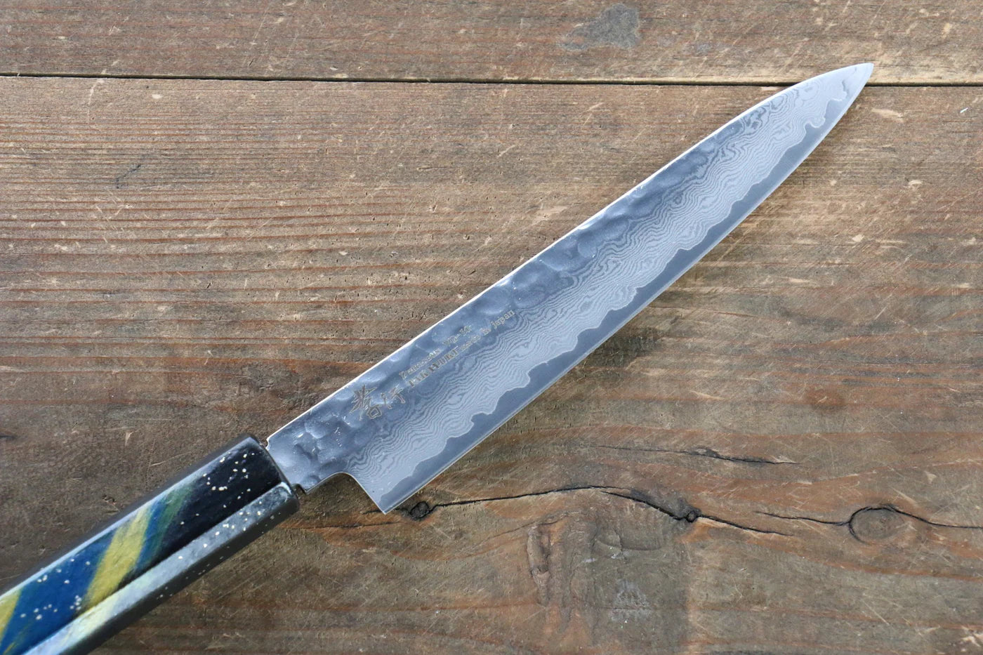 Sakai Takayuki VG10 ดามัสกัส 33 ชั้น มีดขนาดเล็ก  Petty มีดทำครัวญี่ปุ่น 150mm ด้ามไม้โอ๊กเคลือบ (Saiseki)