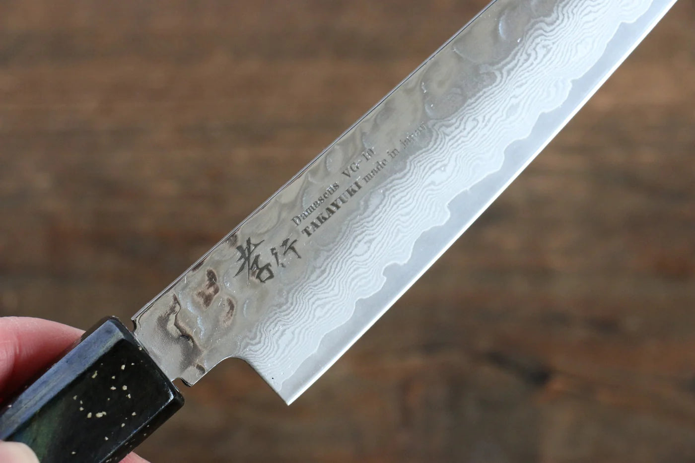 Sakai Takayuki VG10 ดามัสกัส 33 ชั้น มีดขนาดเล็ก  Petty มีดทำครัวญี่ปุ่น 150mm ด้ามไม้โอ๊กเคลือบ (Saiseki)
