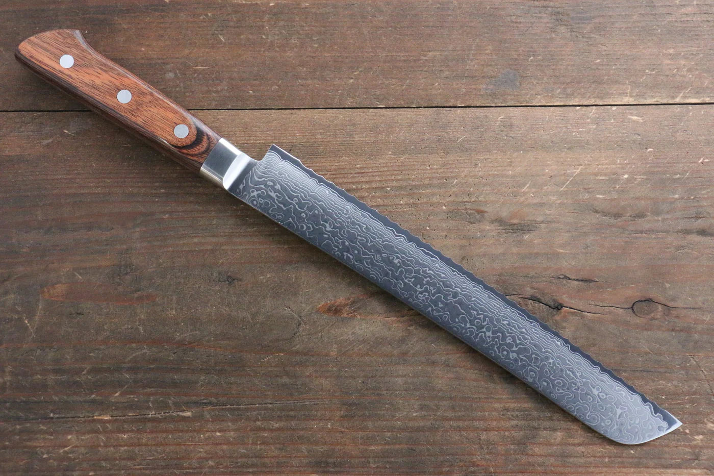 Tamahagane kyoto 63 ชั้น ดามัสกัส มีดหั่นขนมปัง มีดทำครัวญี่ปุ่น 230mm KP-1118