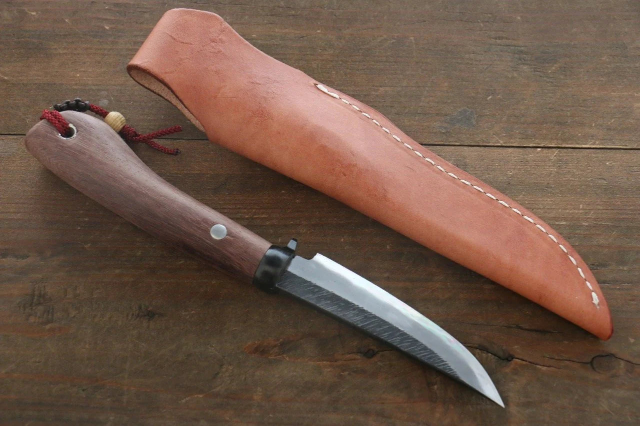 Tsukasa Hinoura Blue Steel (บลูสตีล) No.2 ดามัสกัสสี มีด Hunter มีดทำครัวญี่ปุ่น 100mm ด้ามไม้พะยูง
