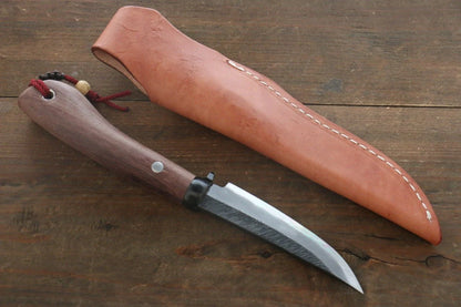 Tsukasa Hinoura Blue Steel (บลูสตีล) No.2 ดามัสกัสสี มีด Hunter มีดทำครัวญี่ปุ่น 100mm ด้ามไม้พะยูง
