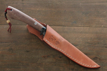 Tsukasa Hinoura Blue Steel (บลูสตีล) No.2 ดามัสกัสสี มีด Hunter มีดทำครัวญี่ปุ่น 100mm ด้ามไม้พะยูง