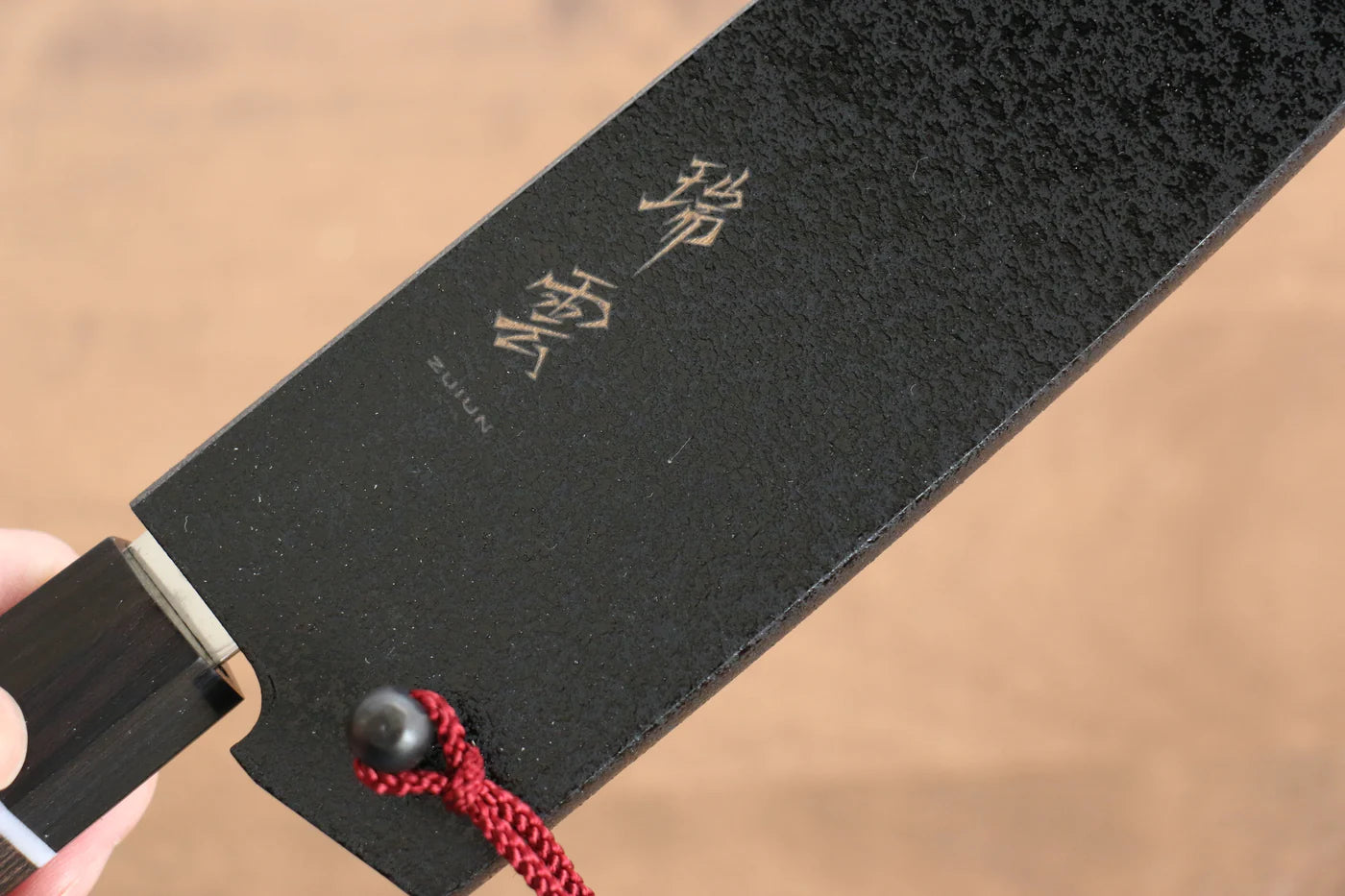 ZUIUN ลายหินสีดำ ไม้เเมกโนเลีย ฝัก (ปลอก) มีด มีด Kiritsuke Santoku ไม้อัด 180mm
