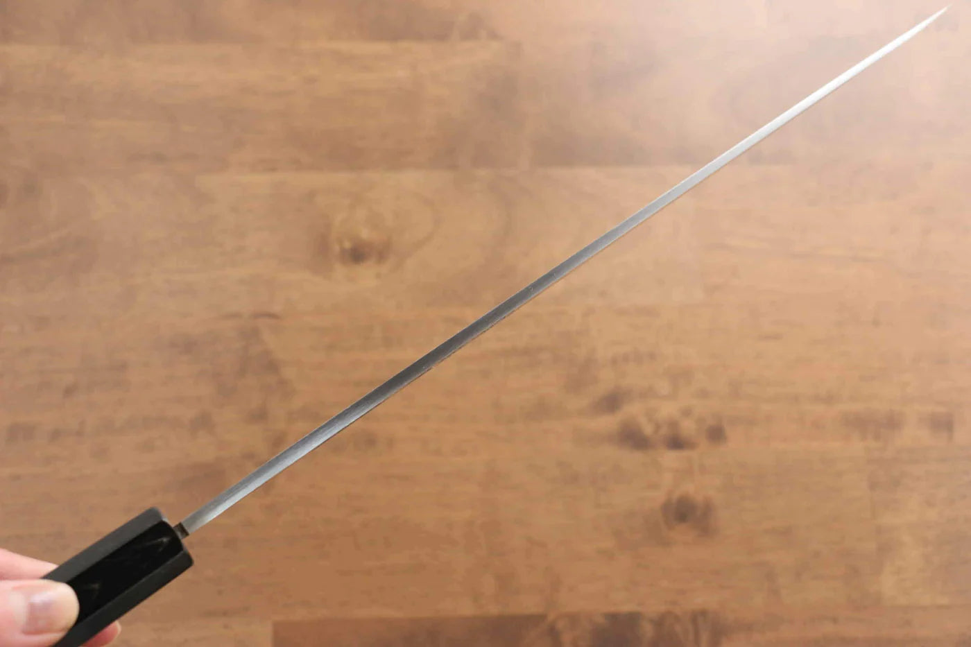 Sakai Takayuki Tokujyo White Steel (เหล็กกล้าขาว) No.2 มีด Yanagiba มีดทำครัวญี่ปุ่น ด้ามไม้เวงเก้ ประดับห่วงเขาควายคู่