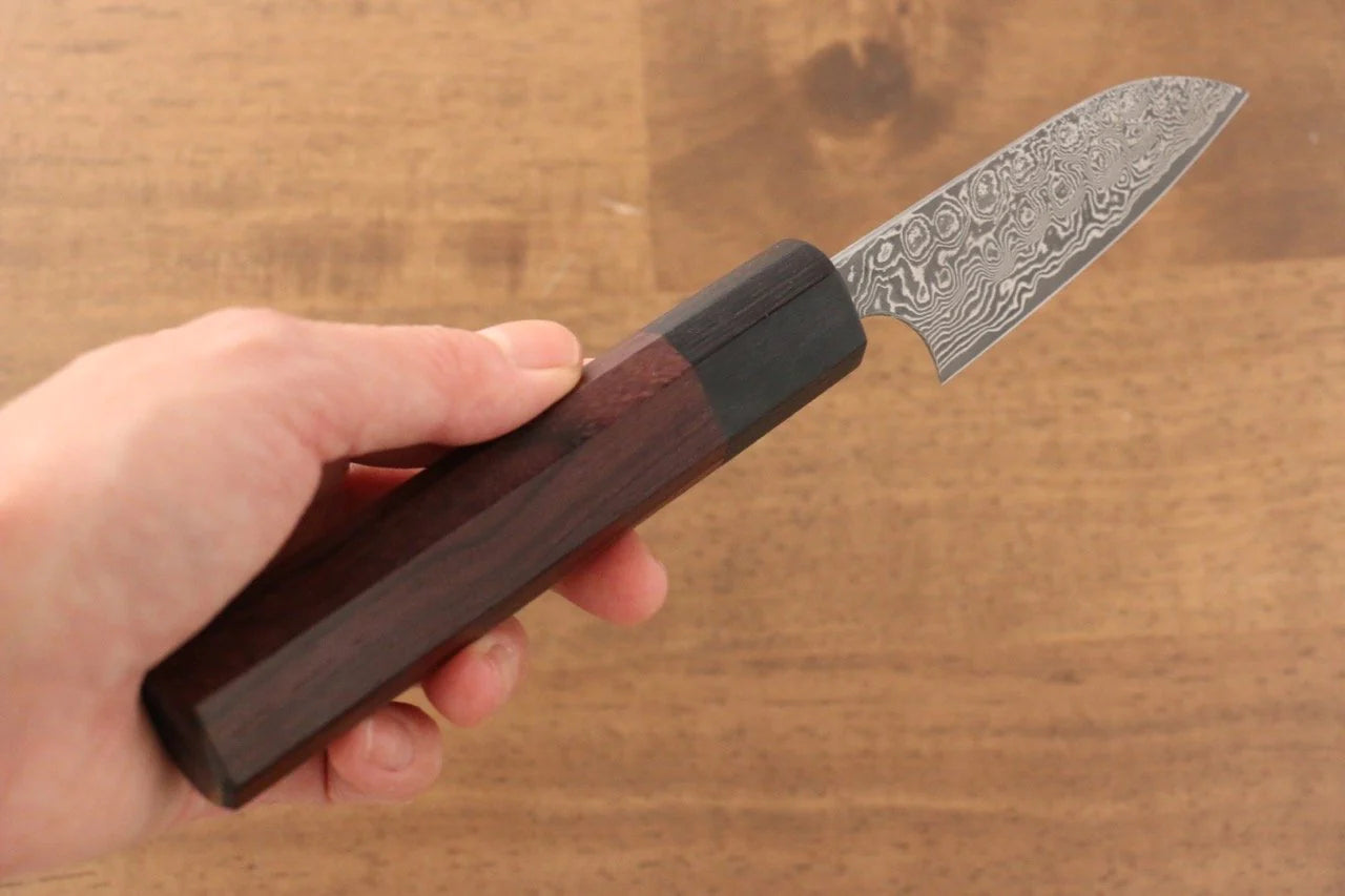 Masakage Kumo VG10 ดามัสกัส มีดขนาดเล็ก  Petty มีดทำครัวญี่ปุ่น 80mm ไม้พะยูงด้าม