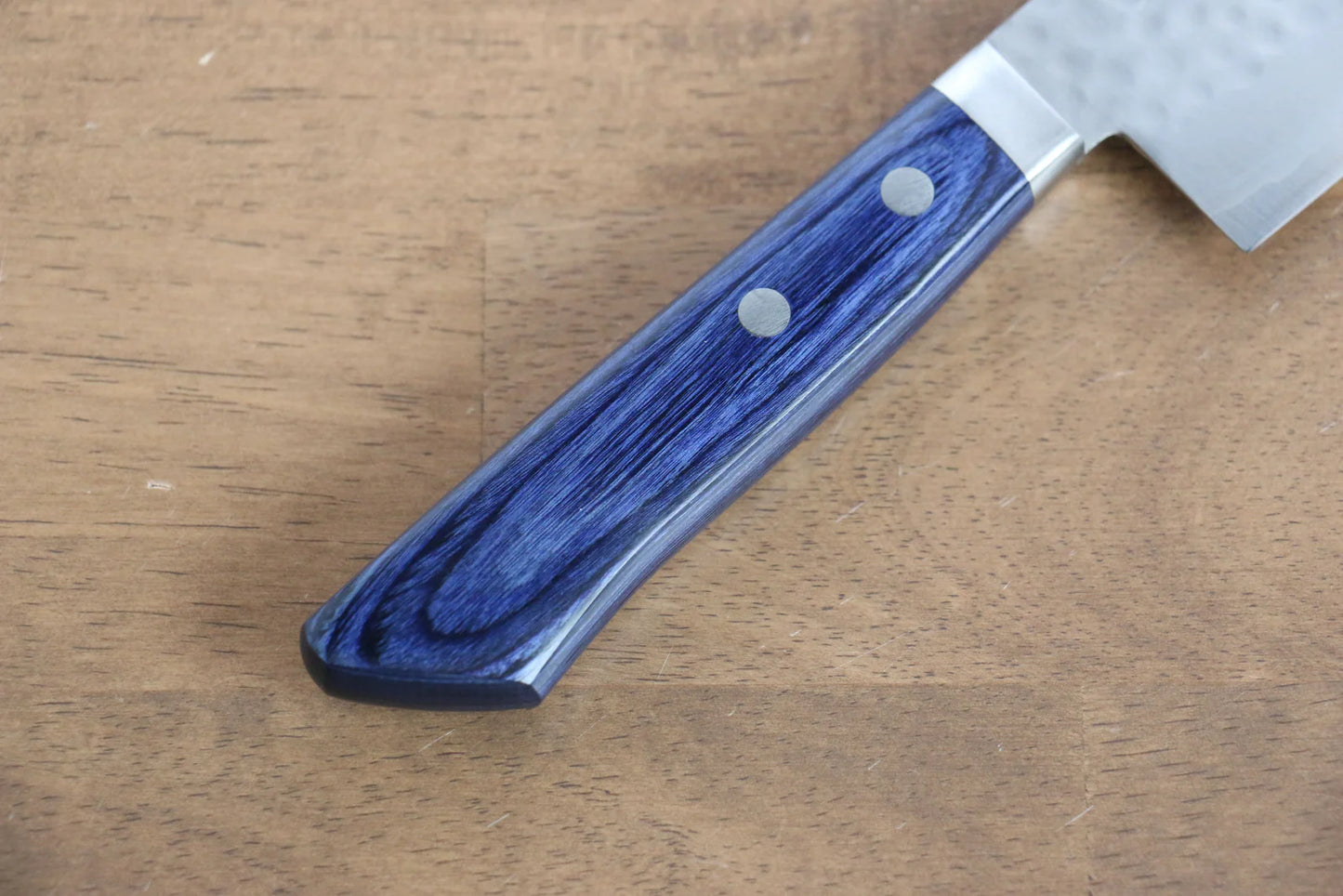 Kunihira Kokuryu VG10 ลายค้อนตี มีด Usuba มีดทำครัวญี่ปุ่น 165mm ไม้ Pakka wood สีน้ำเงินด้าม