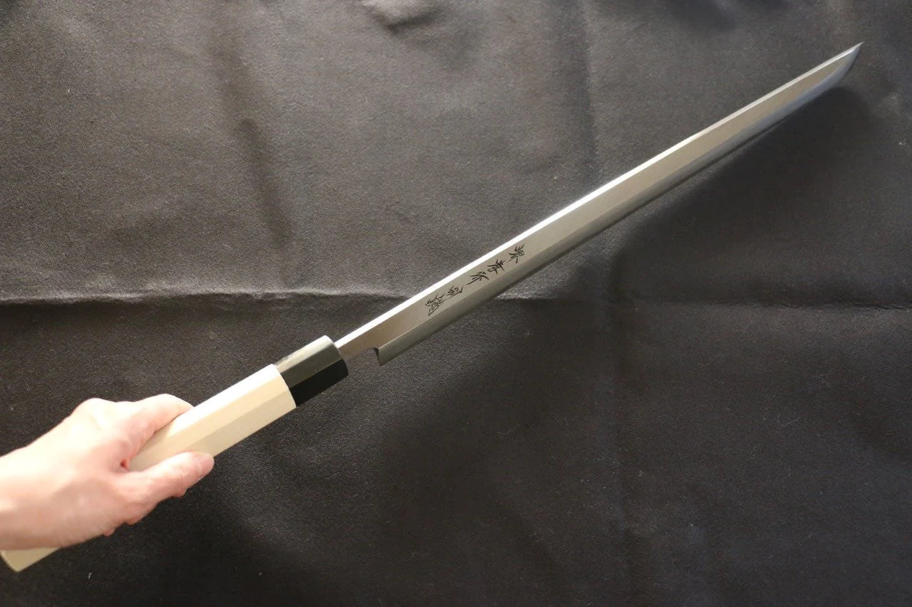 Sakai Takayuki White Steel (เหล็กกล้าขาว) No.2 มีดหั่นปลาทูน่า มีดทำครัวญี่ปุ่น 450mm