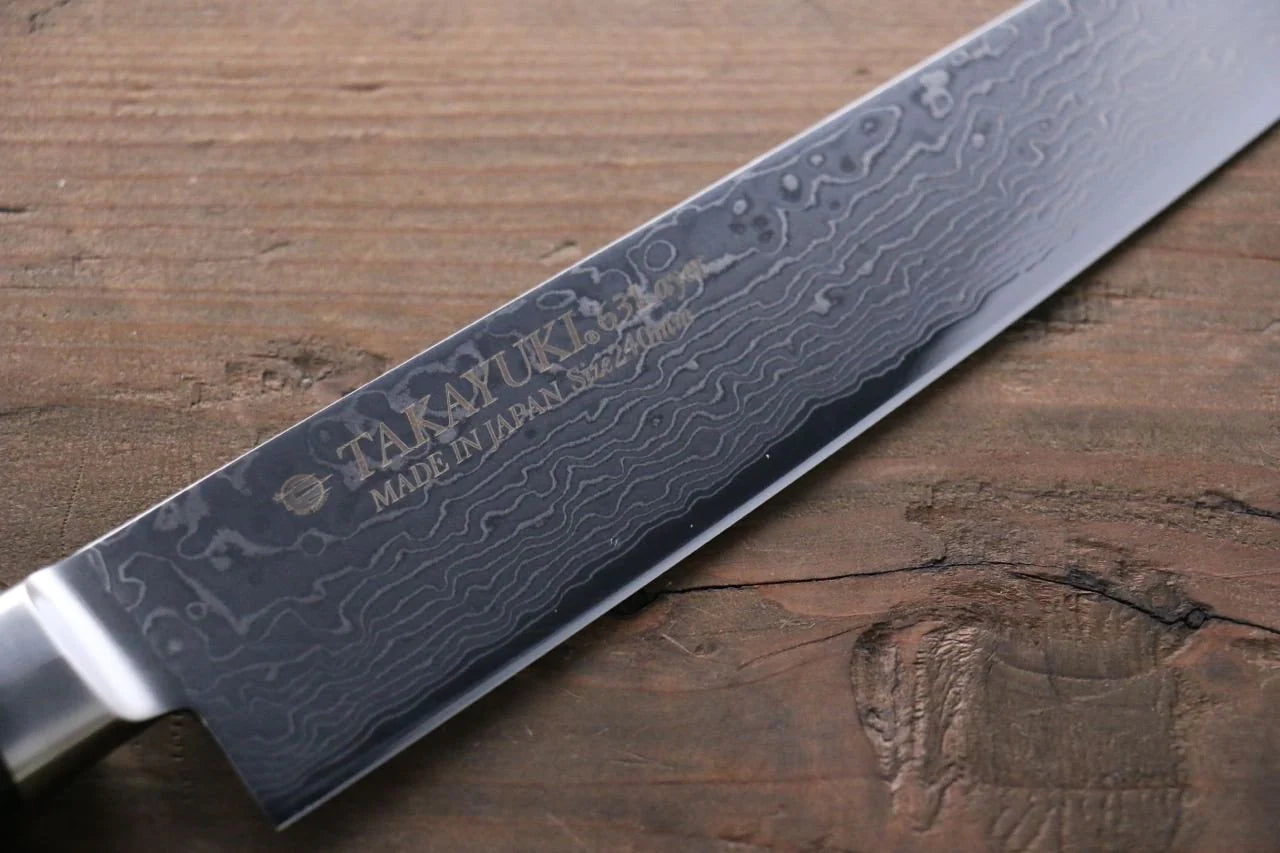 Sakai Takayuki โมลิบดินัม ดามัสกัส 63 ชั้น มีดเลาะเอ็น Sujihiki มีดทำครัวญี่ปุ่น 270mm