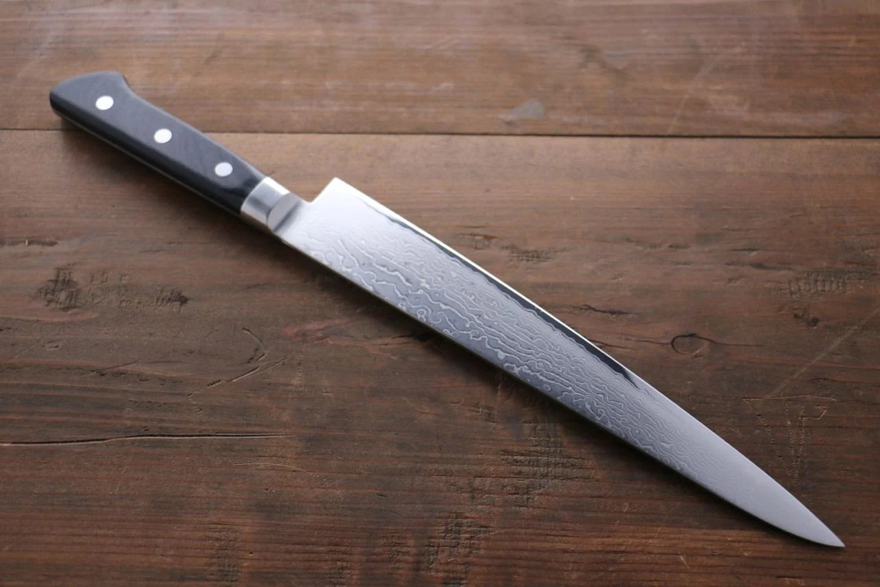Sakai Takayuki โมลิบดินัม ดามัสกัส 63 ชั้น มีดเลาะเอ็น Sujihiki มีดทำครัวญี่ปุ่น 270mm